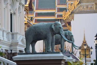 Elephant statues at The Palace in Bangkok, Thailand
