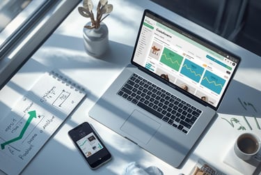 Laptop showing automated product page creation in under five minutes