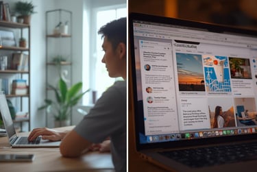 Content creator developing credibility-building blog posts and case studies