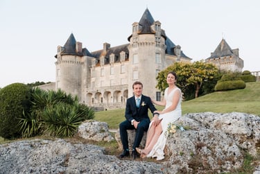 photographe mariage saintes château de la roche courbon extérieur