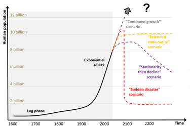 Global human population since 1600 and wet-finger projections