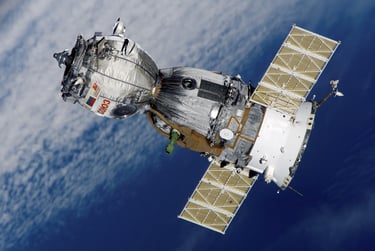 Photo du vaisseau Soyouz dans l'espace