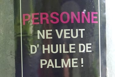 Autocollant des "jeunes Vert-e-s suisses" contre l'huile de palme