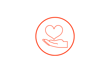 a heart shaped hand holding a hand with a heart in the middle
