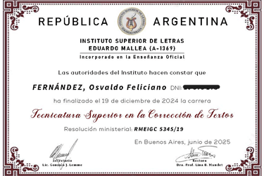 Corrección de textos. Instituto Mallea