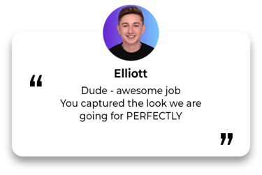 Testimonial from Elliott expressing gratitude for doing a perfect job