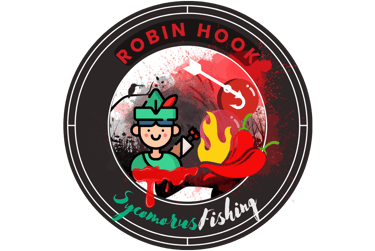 Logo with a spicy and sweet red bait.