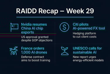 Overview of AI news topics in week 29 2025