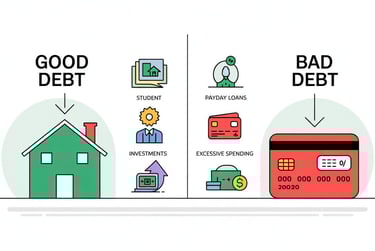 Good debt vs bad debt explained for financial literacy, making money online, and passive income