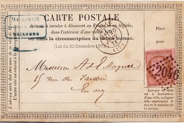1874: Carte de LILLE pour LILLE affranchie à 10 c. 