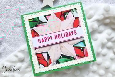 handmade greeting card for Christmas with "Happy Holidays" sentiment
