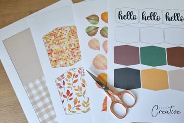 Printed card making kit in fall colors
