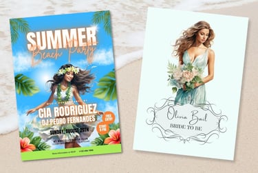 Commercial use tropical summer vacation clipart Make invitations with PNG