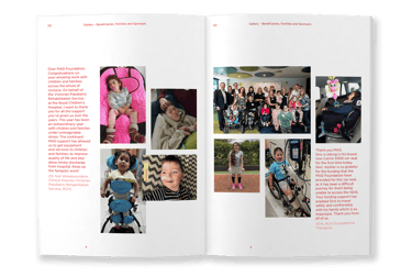 MAD Foundation Annual Report, typesetting by Michelle Pirovich, Squeezebox