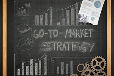 Blackboard showing Go-to-Market strategy