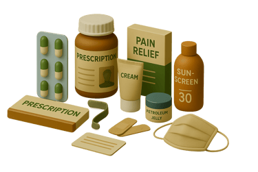 Medications and health items for umrah