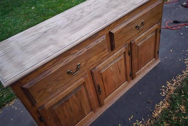 started sanding the top