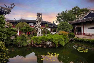 Wen Tianru - The Lion Grove Garden, One of the Classical Gardens of Suzhou, China, 1342.