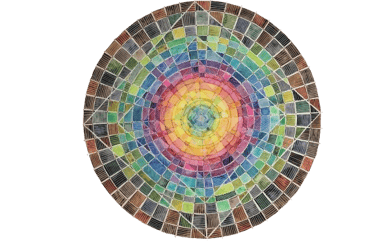 Mandala à l'aquarelle, réalisé par Karin Monami