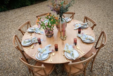 marquee hire oak tables