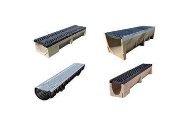 Caniveaux béton et plastique pour drainage efficace ; magasin matériaux dans l’Oise