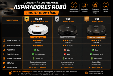 comparacao dos melhores aspiradores robo custo beneficio