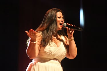Tatyana Trifonova on the stage of "The Christmas Concert" in Rabat, Morocco 12.2022