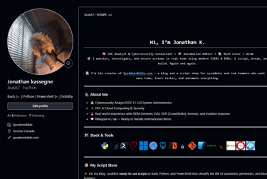 this is a screenshot of my github profil were you can have acces to sysadminbible free projects