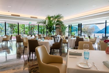 Sala ristorante de La Romantica Boutique Hotel di Melide.