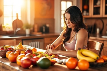 Woman Keto Meal Prepping with Fruit