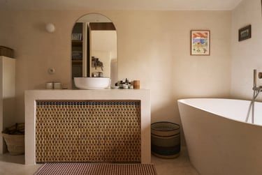 Mediterranean Boho bathroom