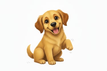 Petit chien rigolo, mascotte de l'Oasis