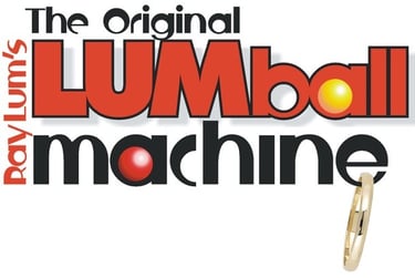 The Original Ray Lum's LUMball machine logo featuring a gold wedding ring.