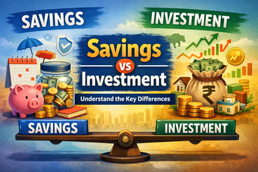 avings vs Investment comparison illustration for financial planning in India 