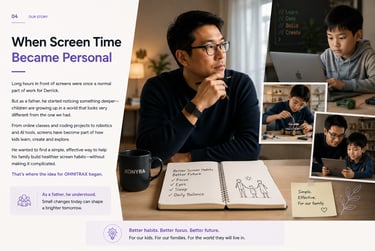 Father and child embracing healthier routines in a screen-first world through learning and technology.