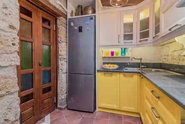 Fridge, sink and cooking are of traditional stone house in Zakynthos