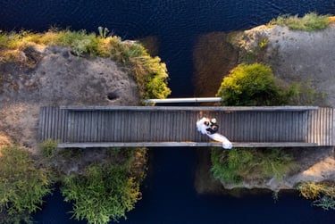 fotografía con drone matrimonio