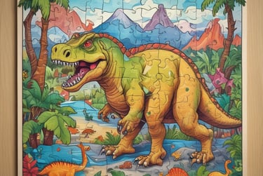 a puzzle piece puzzle puzzle game with dinosaurs