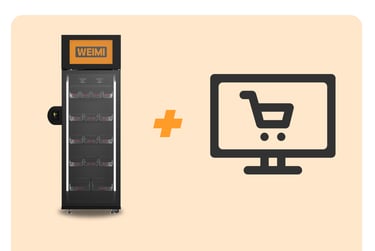 WEIMI tirdzniecības automāts un interneta veikals — divi kanāli, viena sistēma.