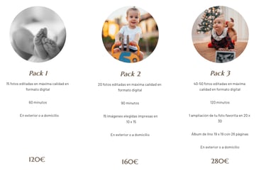 pack y precios de sesion de fotos de bebe e infantil en granada