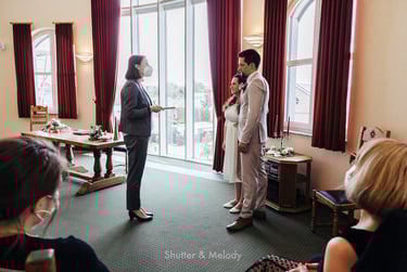 Civil wedding ceremony during COVID time.