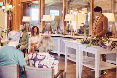 Wedding ceremony master speaking.