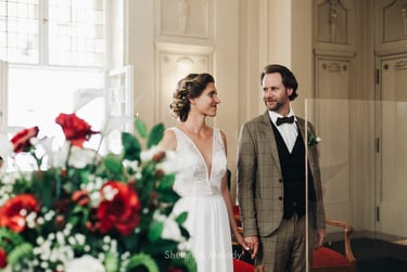 A civil wedding ceremony in Charlottenburg civil registry.
