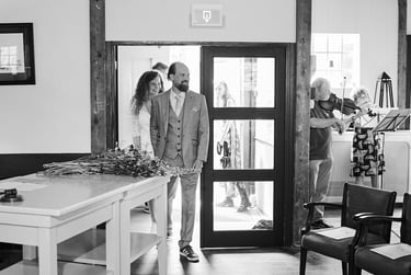 Bride and groom entering the ceremony room.