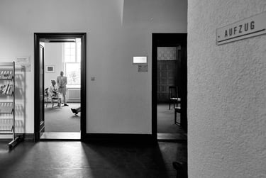 Bride and groom in the waiting room.