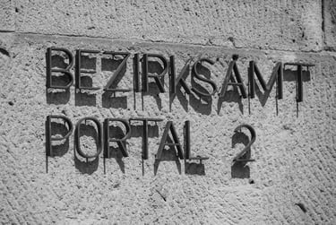 Civil registry building sign next to an entryway.