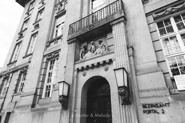 Doorway to the Charlottenburg civila registry building in Berlin.
