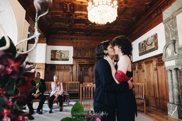 First kiss as a married lesbian couple.