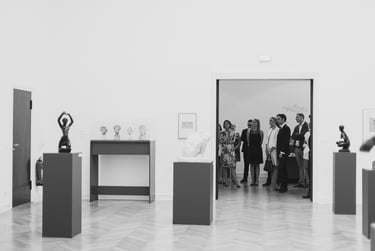 People in an art gallery.