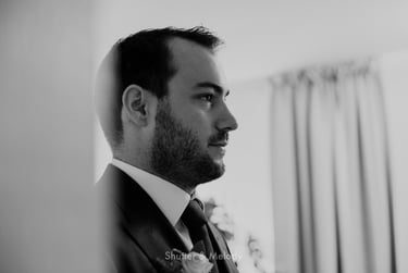 Groom preparing for the wedding.